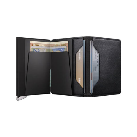 PORTAFOGLIO PREMIUM SLIMWALLET EMBOSS LINES BLACK SECRID