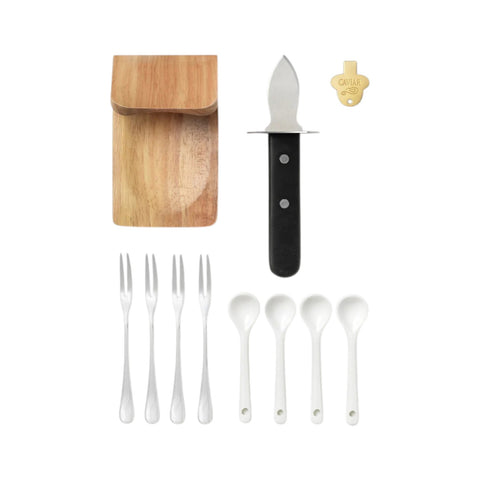 SET THE ESSENTIALS OYSTER & CAVIAR TOOLS PW00785 BLUE PRINTWORKS