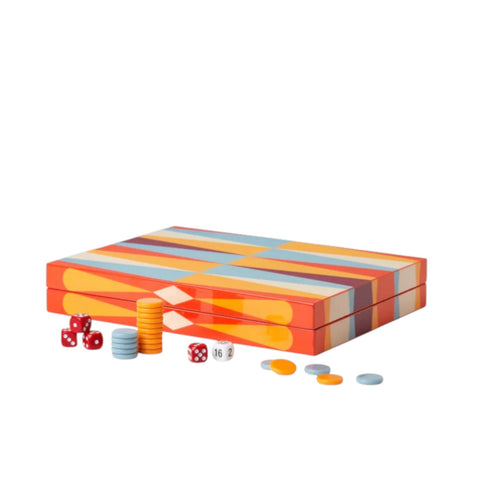 GIOCO LACQUERED BACKGAMMON PW00786 RED PRINTWORKS