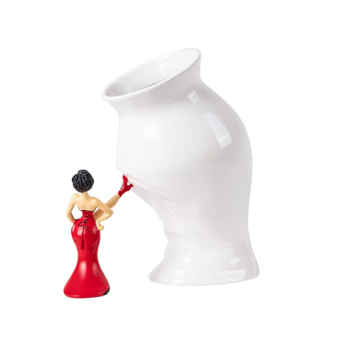 VASO CON STATUETTA IN RESINA CIRCUS LUCY CM. 28 X17,5X28,5 ART. 09927 SELETTI