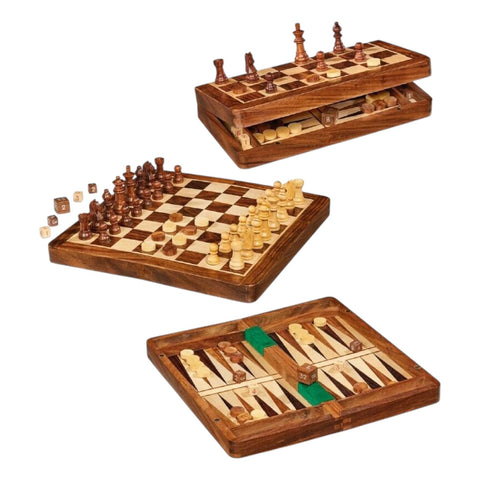 GIOCO DA TAVOLO SCACCHI/DAMA/BACKGAMMON MAGNETICO 30 X 30 CM 003343 DAL NEGRO