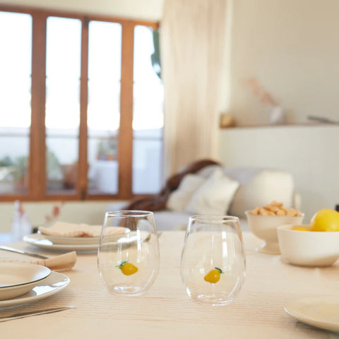 SET 2 BICCHIERI BOTANICAL LEMON 28118 YELLOW BALVI