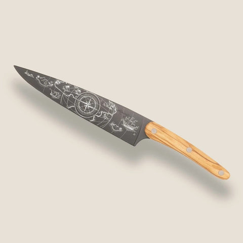 COLTELLO DA CHEF TITANIUM FINISH OLIVEWOOD SAPOREM MUNDI DEEJO
