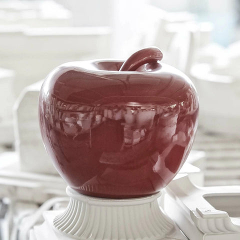 EVA MELA IN CERAMICA GRANDE MONOCOLOR LUCIDA ROSSO