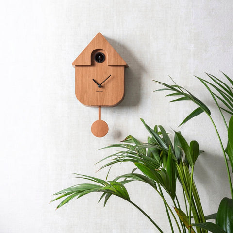 OROLOGIO WALL COLCK MODERN CUCKOO KA5964DW DARK WOOD PRINT KARLSSON