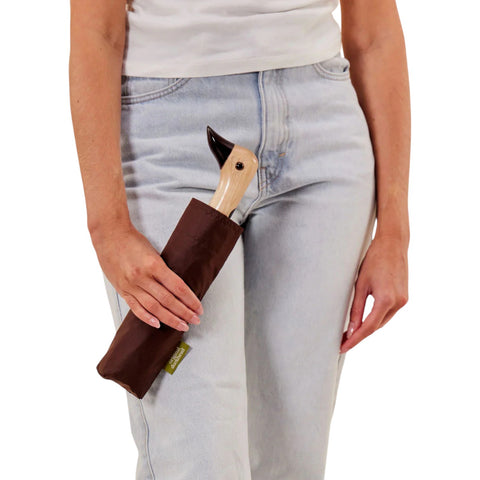 OMBRELLO BOWN BROWN COMPACT ORIGINAL DUCK HEAD