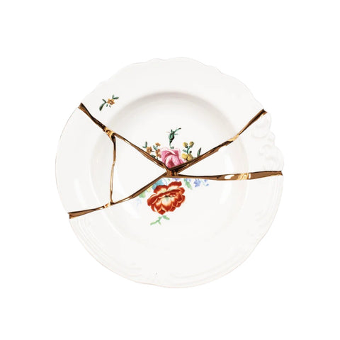 SOUP PLATE IN PORCELAIN SELETTI KINTSUGI ART 09622