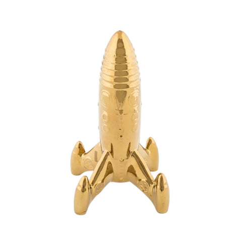 LA MIA ASTRONAVE IN PORCELLANA GOLD CM.13,5X13,5X27 ART. 10413ORO SELETTI