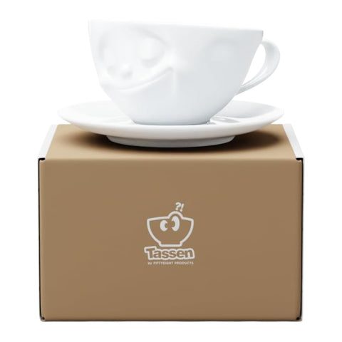 TAZZA COFFEE CUP HAPPY T014301 TASSEN WHITE
