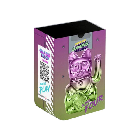 MANEKI NEKO PLAYER SHINY PURPLE GREEN LUCKY CAT MULTICOLOR