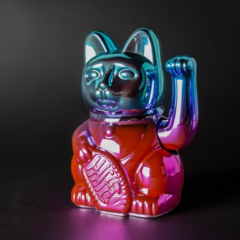 MANEKI NEKO PLAYER ONE SHINY BLUE/PINK LUCKY CAT MULTICOLOR