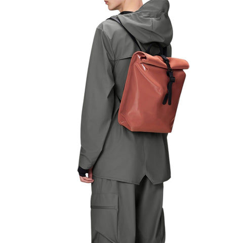 ZAINO ROLLTOP RUCKSACK MINI W3 13330 RAINS HONOR RED