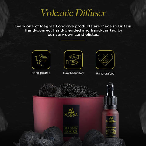 PROFUMATORE D'AMBIENTE MAGMA VULCANIC ROCK CHARRED AMBER M067 RED MAGMA LONDON