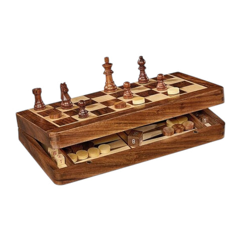 GIOCO DA TAVOLO SCACCHI/DAMA/BACKGAMMON MAGNETICO 30 X 30 CM 003343 DAL NEGRO