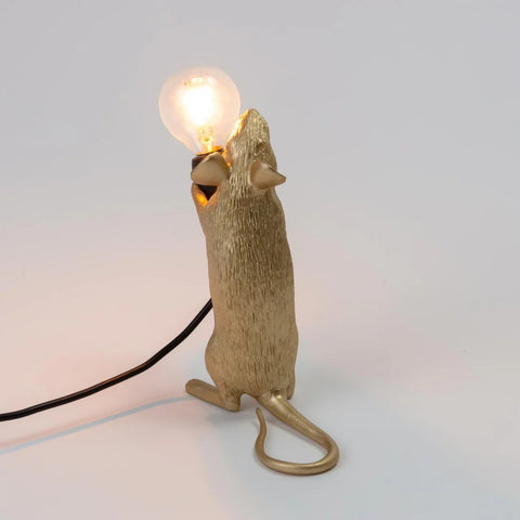 RESIN LAMP MOUSE LAMP MAC-GOLD CM.5X15 H.12,5 SITTING USB