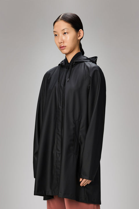 IMPERMEABILE A-LINE W JACKET L W3 18050 RAINS BLACK
