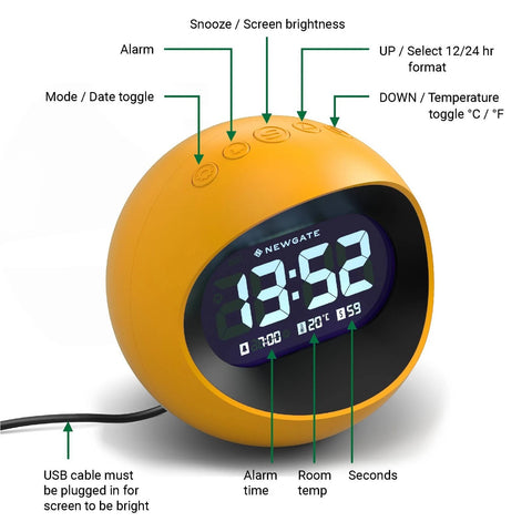 SVEGLIA CENTRE OF THE EARTH LCD ALARM ART. LCD/COTE4 ORANGE NEWGATE
