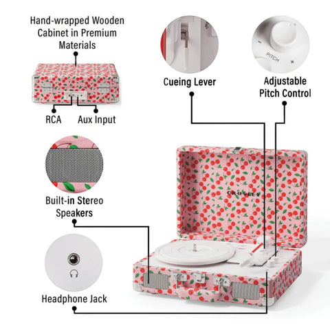 GIRADISCHI CRUISER PLUS RETRO CHERRY CR8005F-RC4 CROSLEY