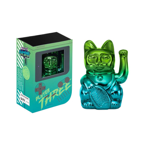 MANEKI NEKO PLAYER SHINY GREEN/BLUE LUCKY CAT GREEN