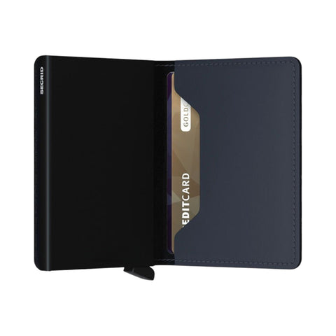 PORTAFOGLIO SLIM WALLET MATTE NIGHT BLUE SECRID