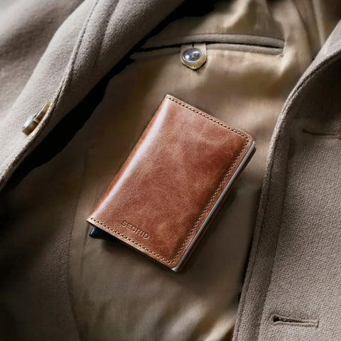 PORTAFOGLIO SLIMWALLET VINTAGE COGNAC-BROWN SECRID BROWN