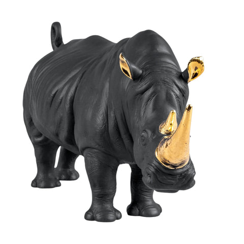 RINOCERONTE LLADRO' 01009595 ORO-NERO