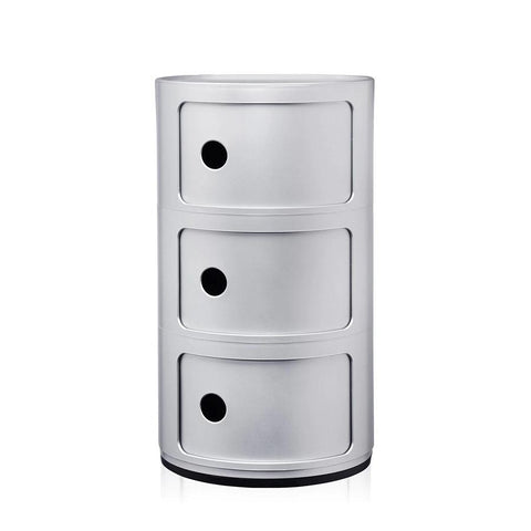 KARTELL MODULAR 3 DRAWERS SILVER