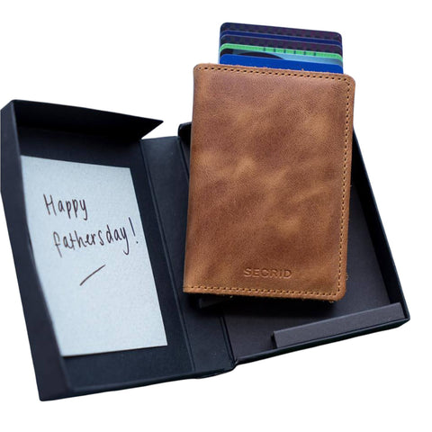 PORTAFOGLIO SLIMWALLET VINTAGE COGNAC-BROWN SECRID BROWN