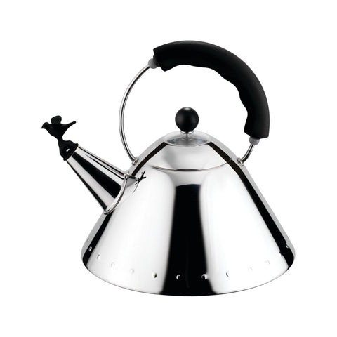 ALESSI BOLLITORE CON UCCELLINO NERO 9093B