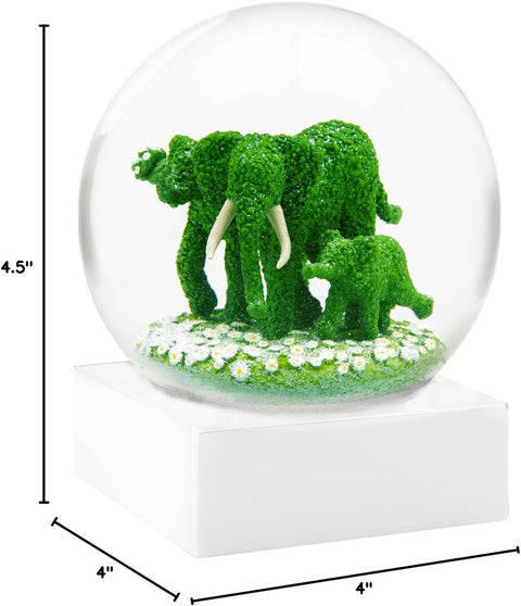 COOL SNOW GLOBES ELEPHANT TOPIARY ART. CS362-ETOP