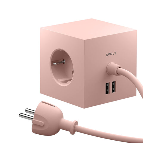 PRESA AVOLT SQUARE 1 USB C 1.8 METER  OLD PINK