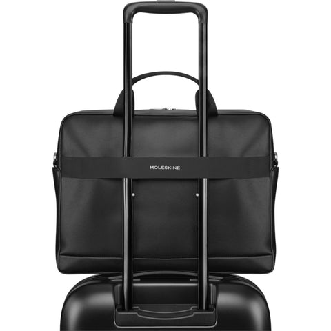 BORSA CLASSIC 2.0 SLIM BRIEFCASE BLACK MOLESKINE