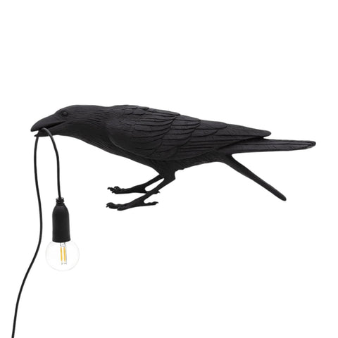 LAMPADA IN RESINA BIRD 33,5X11,5X10,5 PLAYING BLACK ART. 14736 SELETTI