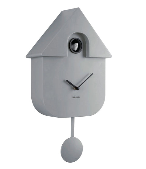 MODERN CLOCK CUCKOO ABS MOUSE GR 40X9X23 CM WALL CLOCK KARLSSON GREY