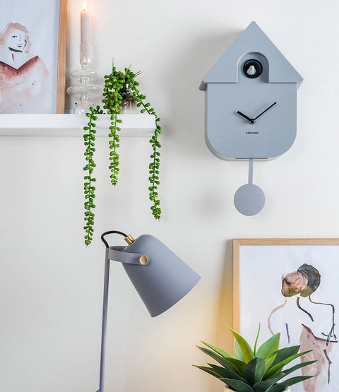 MODERN CLOCK CUCKOO ABS MOUSE GR 40X9X23 CM WALL CLOCK KARLSSON GREY