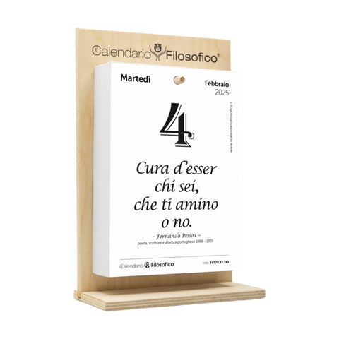 CALENDARIO FILOSOFICO FORMATO A4 CON SUPPORTO IN LEGNO