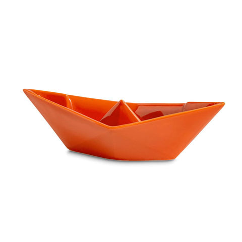 BARCHETTA PICCOLA ORIGAMI ARANCIONE CERAMICHE CRESCENTINI ART. 2364