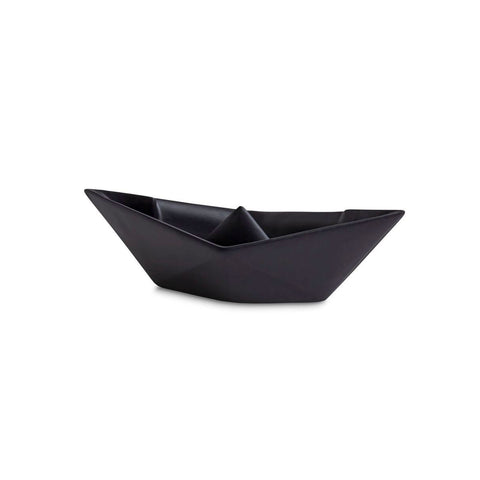 BARCHETTA ORIGAMI PICCOLA NERO OPACO CERAMICHE CRESCENTINI ART. 2370