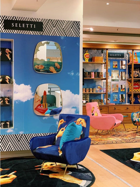 SPECCHIO CORNICE LEGNO CM 54 H 59 SEAGIRL 17043 SELETTI