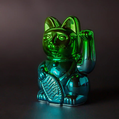 MANEKI NEKO PLAYER SHINY GREEN/BLUE LUCKY CAT GREEN
