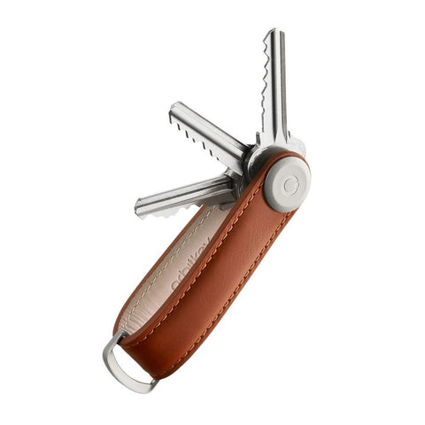 ORBITKEY 2.0 LEATHER COGNAC/TAN KEYRING ART LTHO-2-CGTN