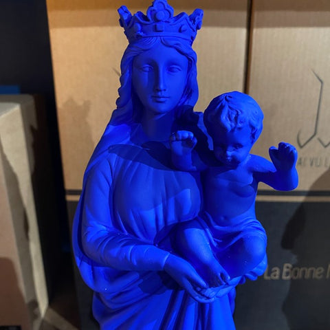 BLU MARINE J'AI VU LA VIERGE STATUETTA MADONNA CON BAMBINO CM 29