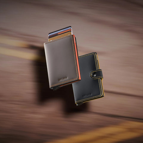 MINIWALLET MATTE BLACK & OCHRE SECRID