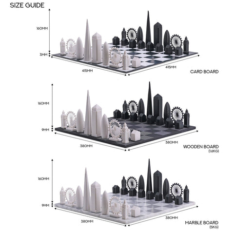 SKYLINE CHESS ACRYLIC LONDON EDITION (WITH LONDON MAP BOARD) 050