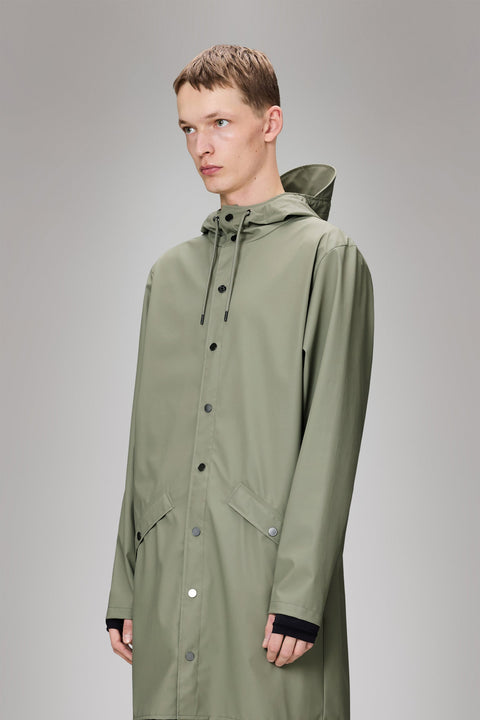 IMPERMEABILE LONG JACKET L W3 12020 RAINS DRIFT GREEN