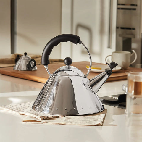 ALESSI BOLLITORE CON UCCELLINO NERO 9093B