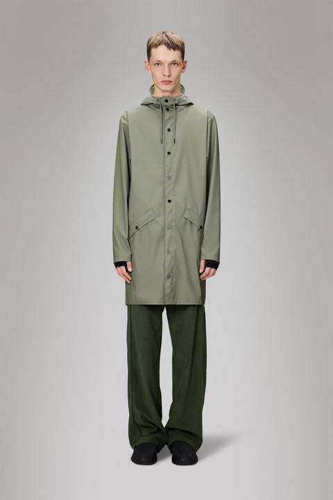 IMPERMEABILE LONG JACKET L W3 12020 RAINS DRIFT GREEN