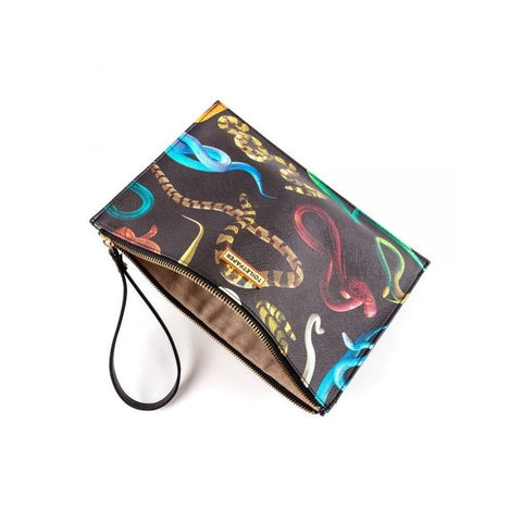 BORSA A MANO SELETTI TOILETPAPER CM 28X20X3 SNAKES ART 02581