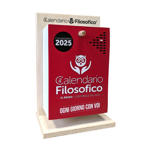 CALENDARIO FILOSOFICO FORMATO A5 CON SUPPORTO IN  LEGNO