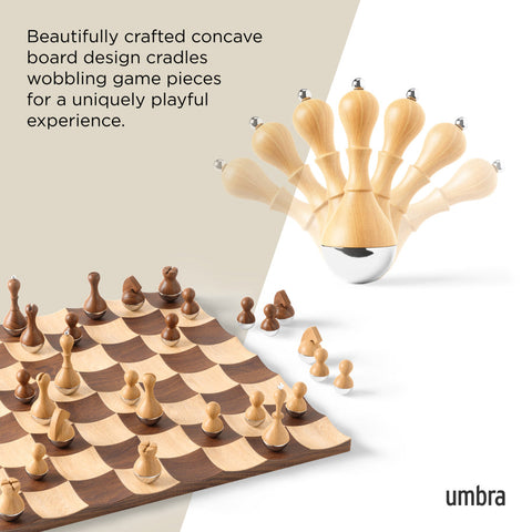 UMBRA WOBBLE CHESS SET WALNUT 377601-656